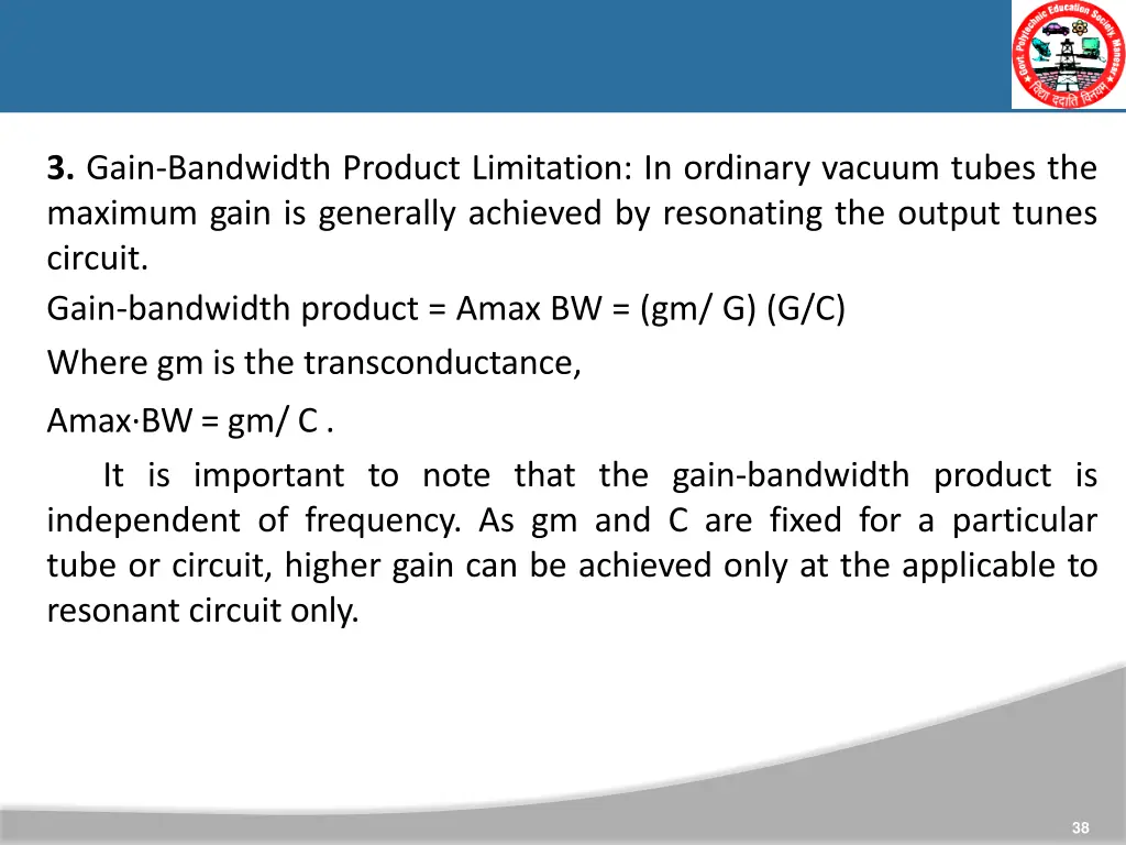 3 gain bandwidth product limitation in ordinary
