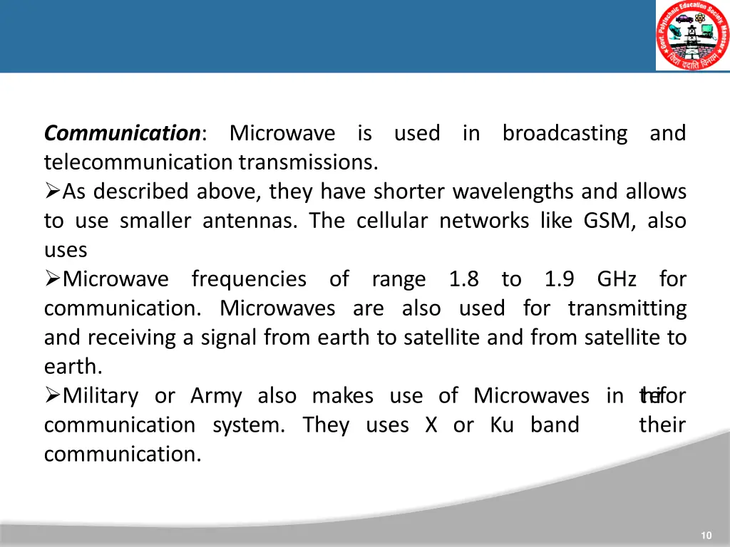 communication microwave is used in broadcasting