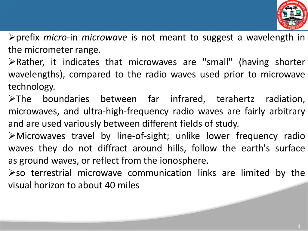 prefix micro in microwave is not meant to suggest
