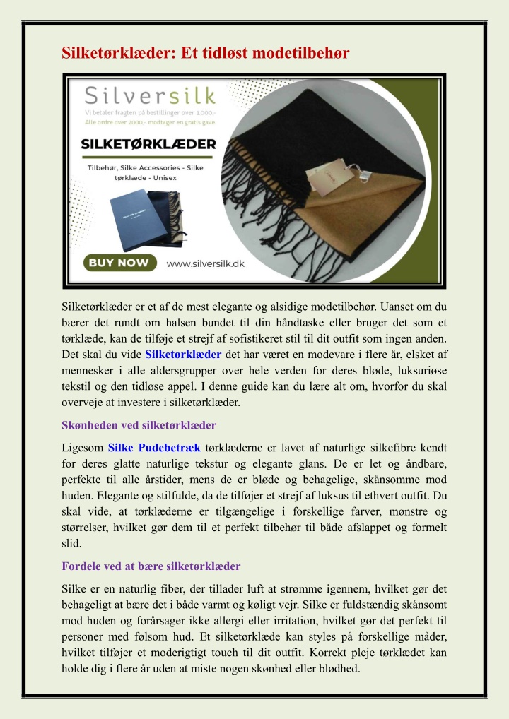 silket rkl der et tidl st modetilbeh r