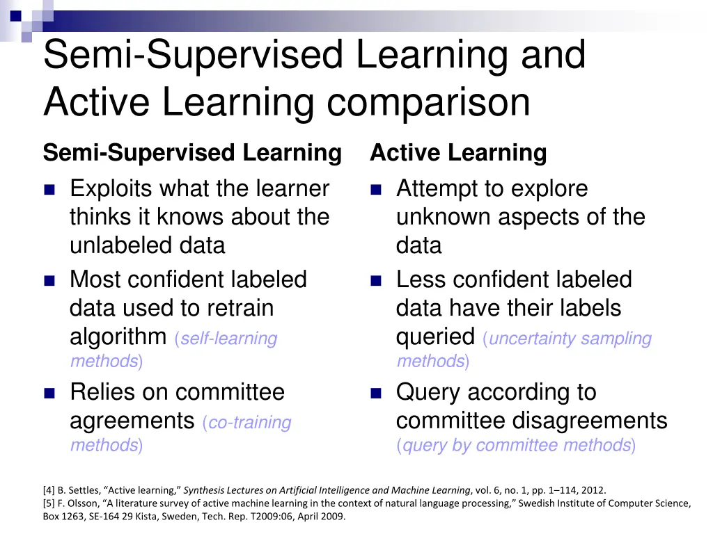 semi supervised learning and active learning