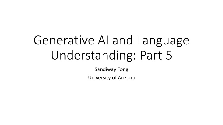 generative ai and language understanding part 5