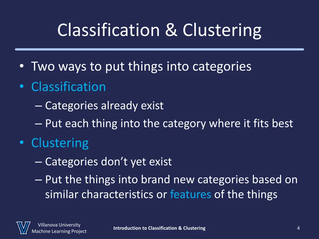 classification clustering