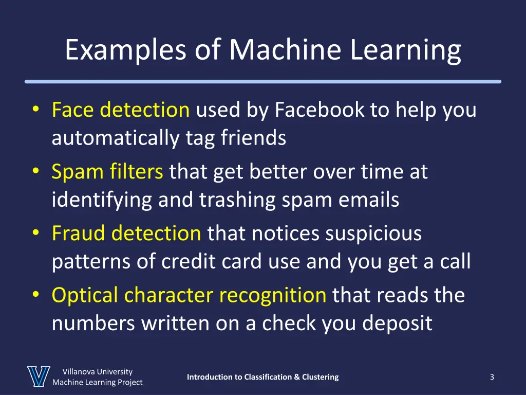examples of machine learning