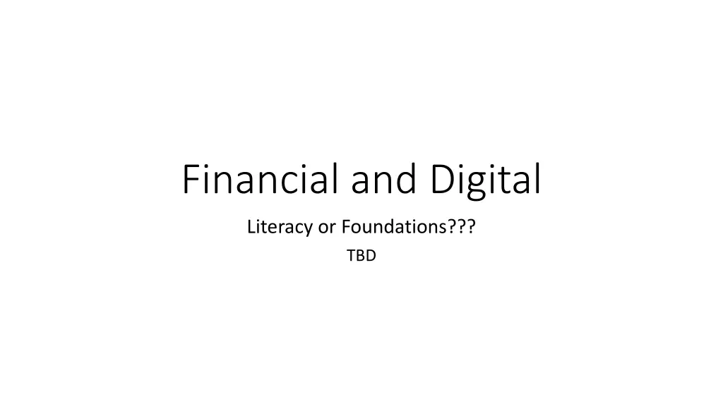 financial and digital