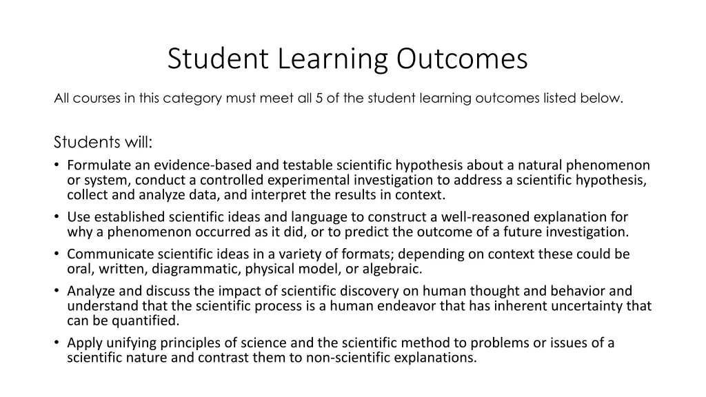 student learning outcomes 5