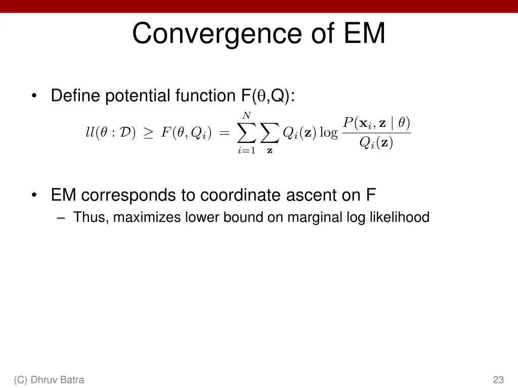 convergence of em