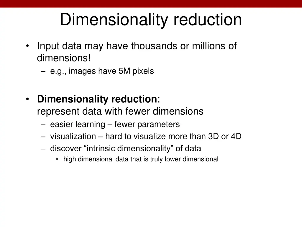 dimensionality reduction