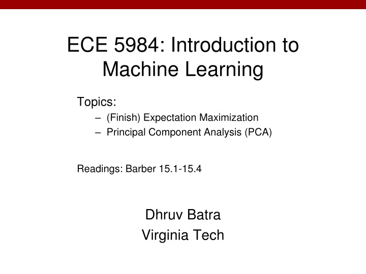 ece 5984 introduction to machine learning