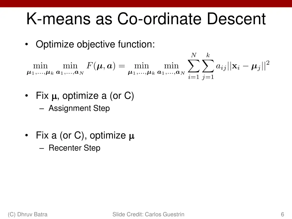 k means as co ordinate descent