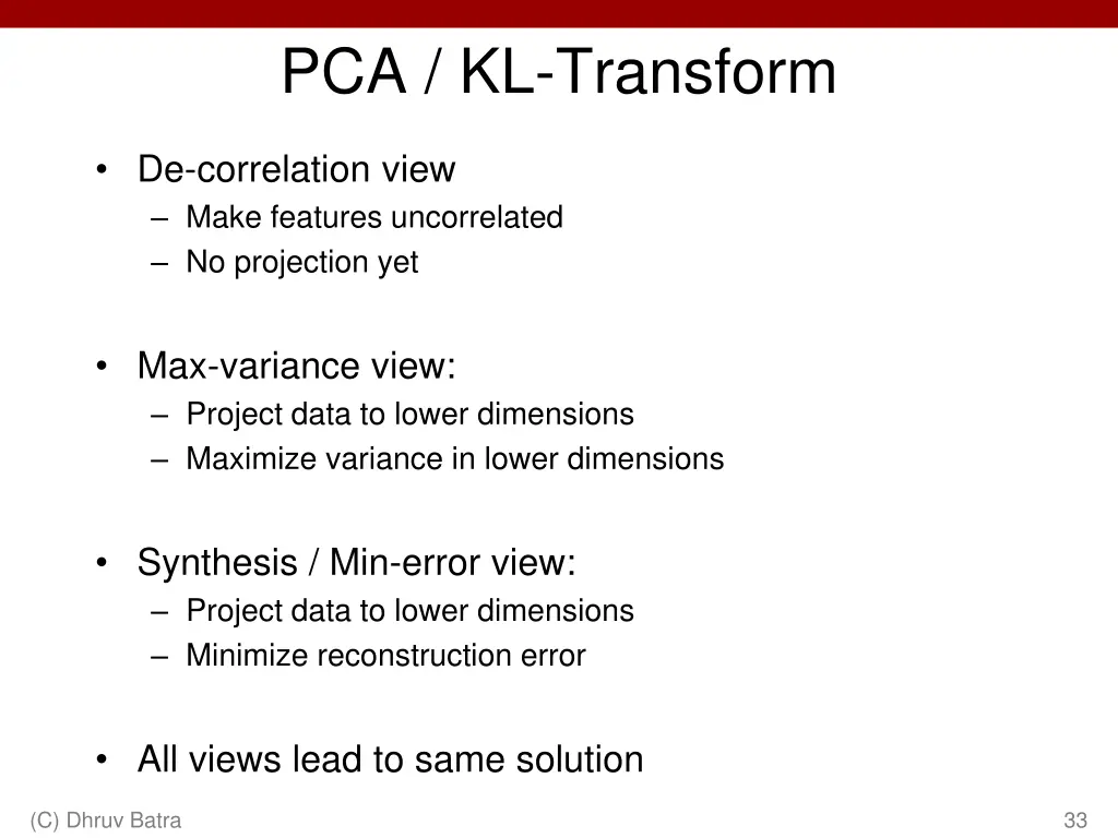 pca kl transform
