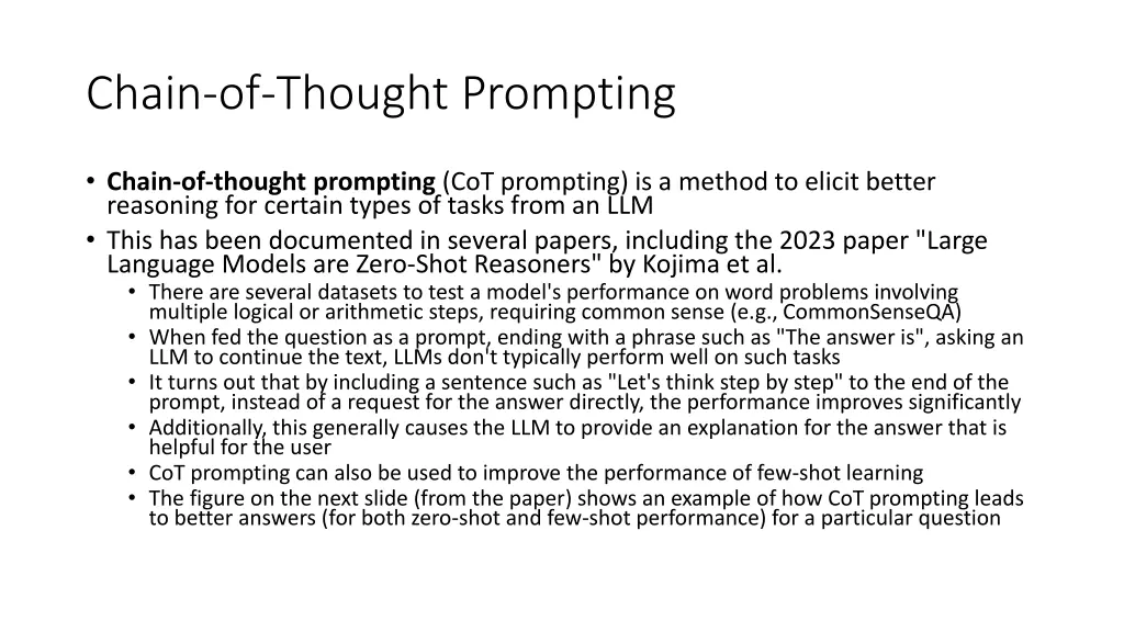 chain of thought prompting