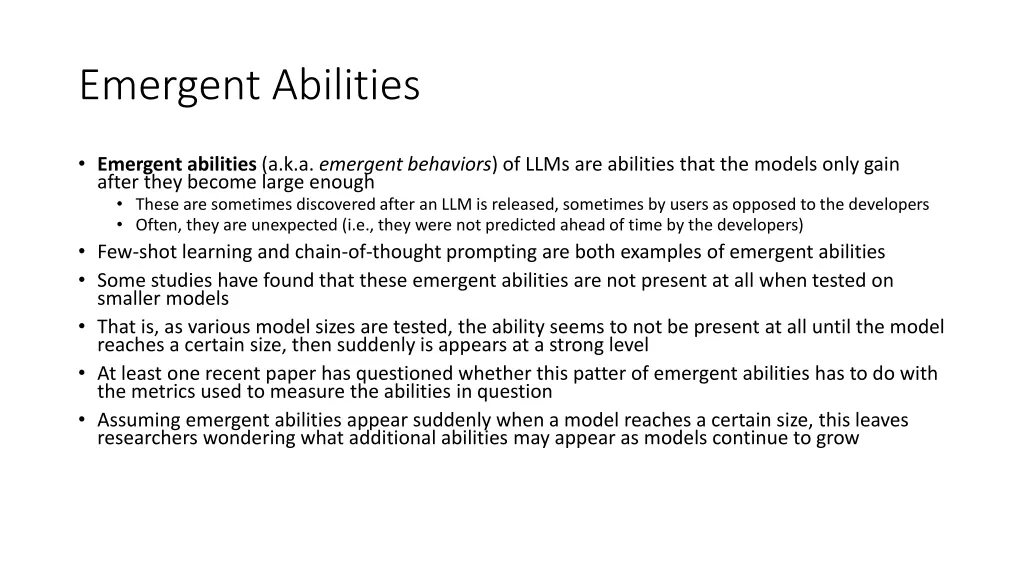 emergent abilities