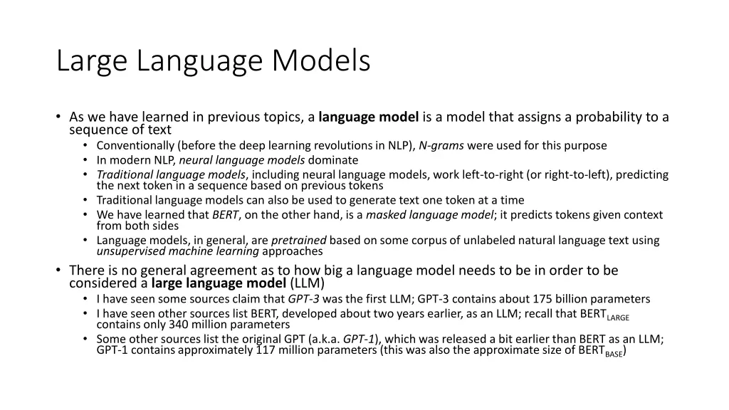 large language models