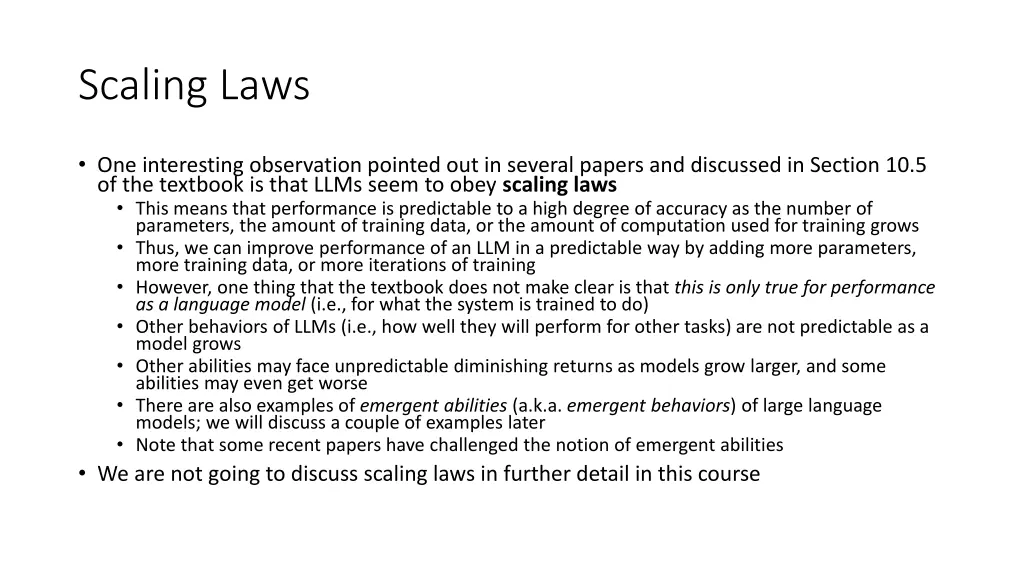 scaling laws