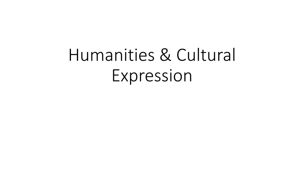 humanities cultural expression