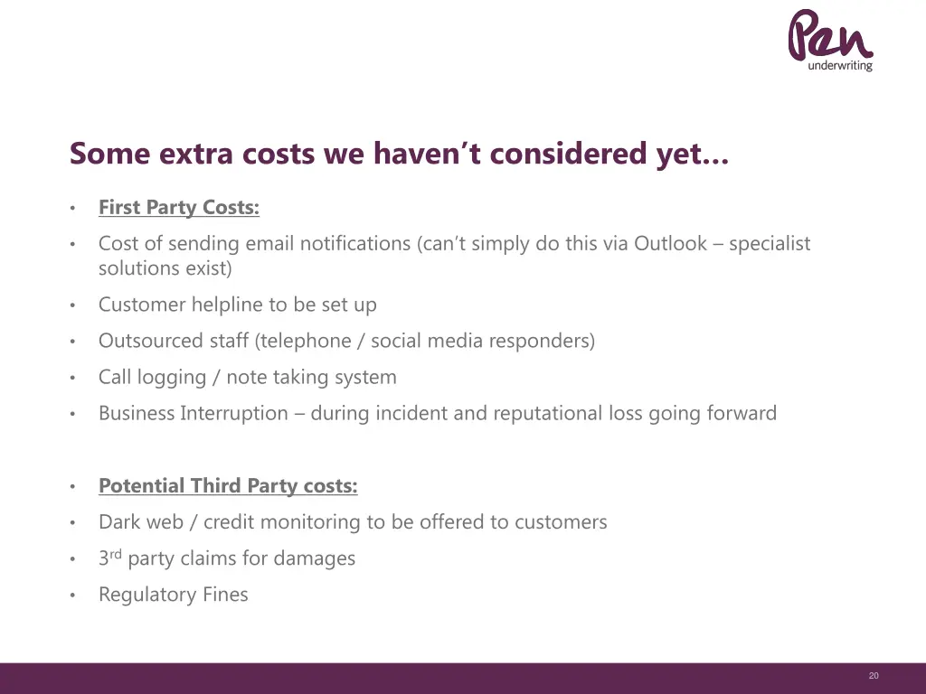 some extra costs we haven t considered yet