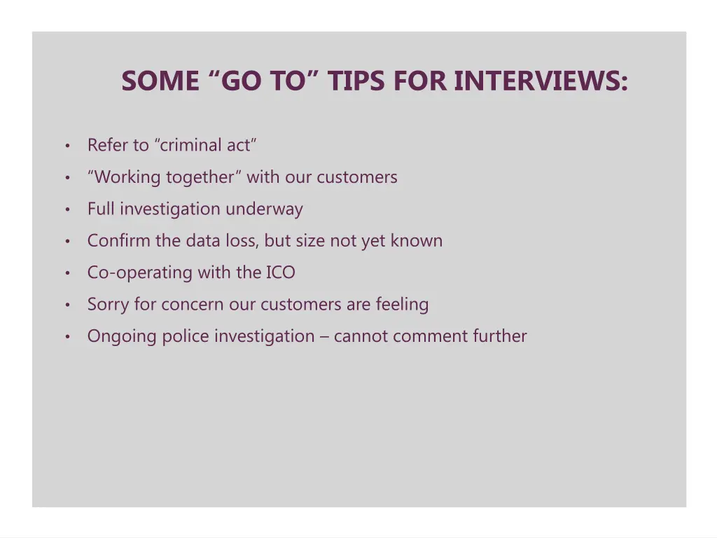 some go to tips for interviews