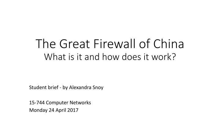 the great firewall of china what