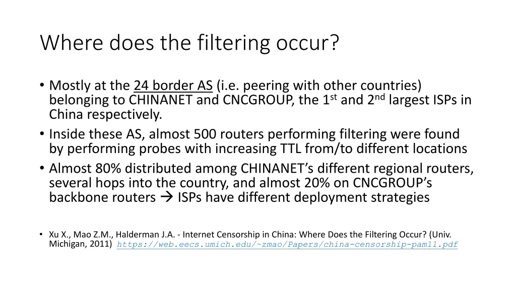 where does the filtering occur