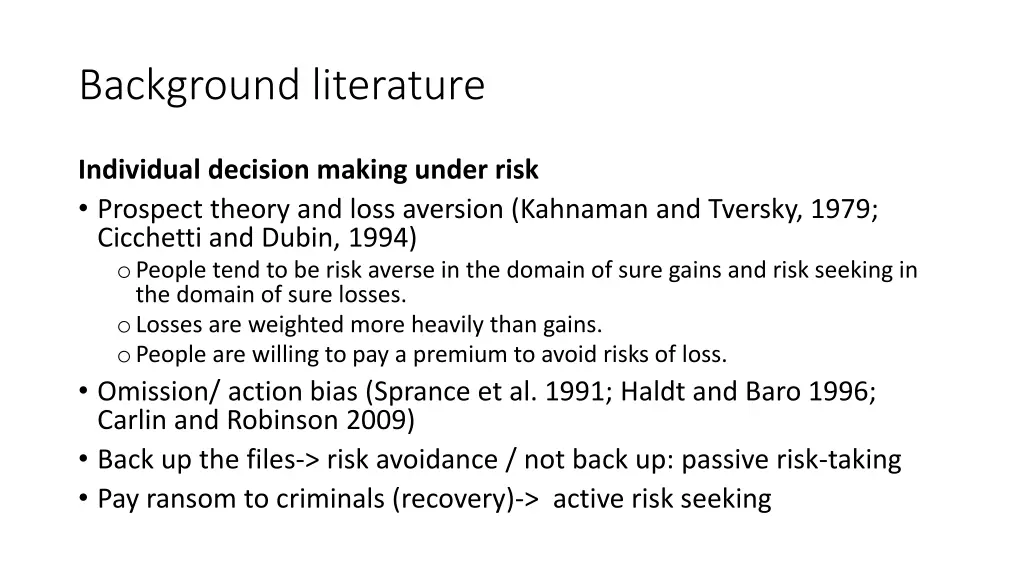 background literature