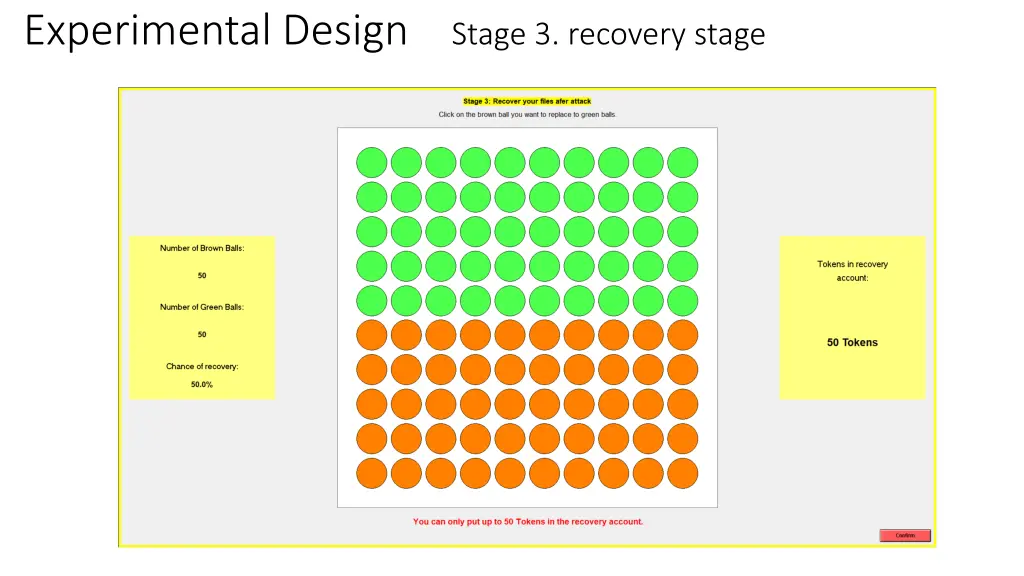 experimental design stage 3 recovery stage 1