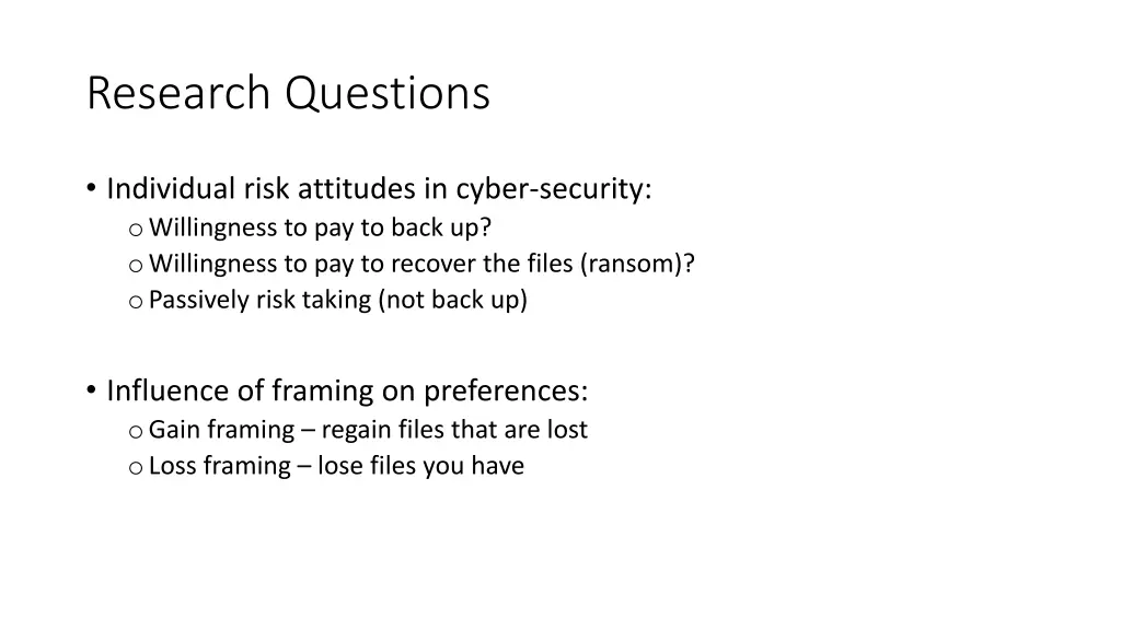 research questions