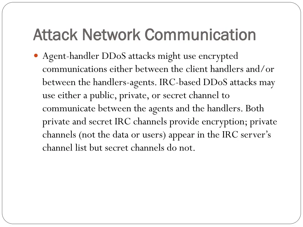 attack network communication attack network