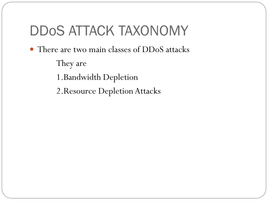 ddos attack taxonomy