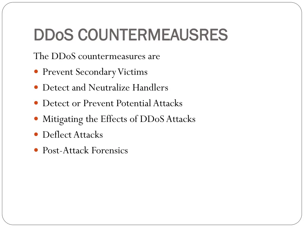 ddos countermeausres ddos countermeausres