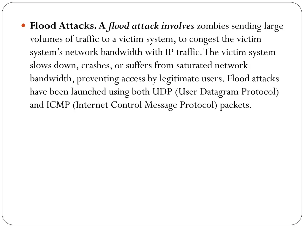 flood attacks a flood attack involves zombies