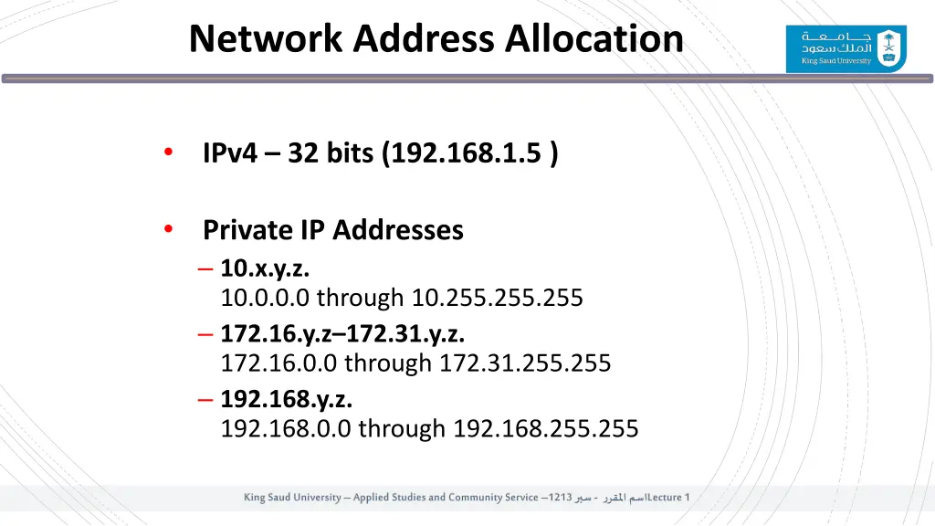 network address allocation