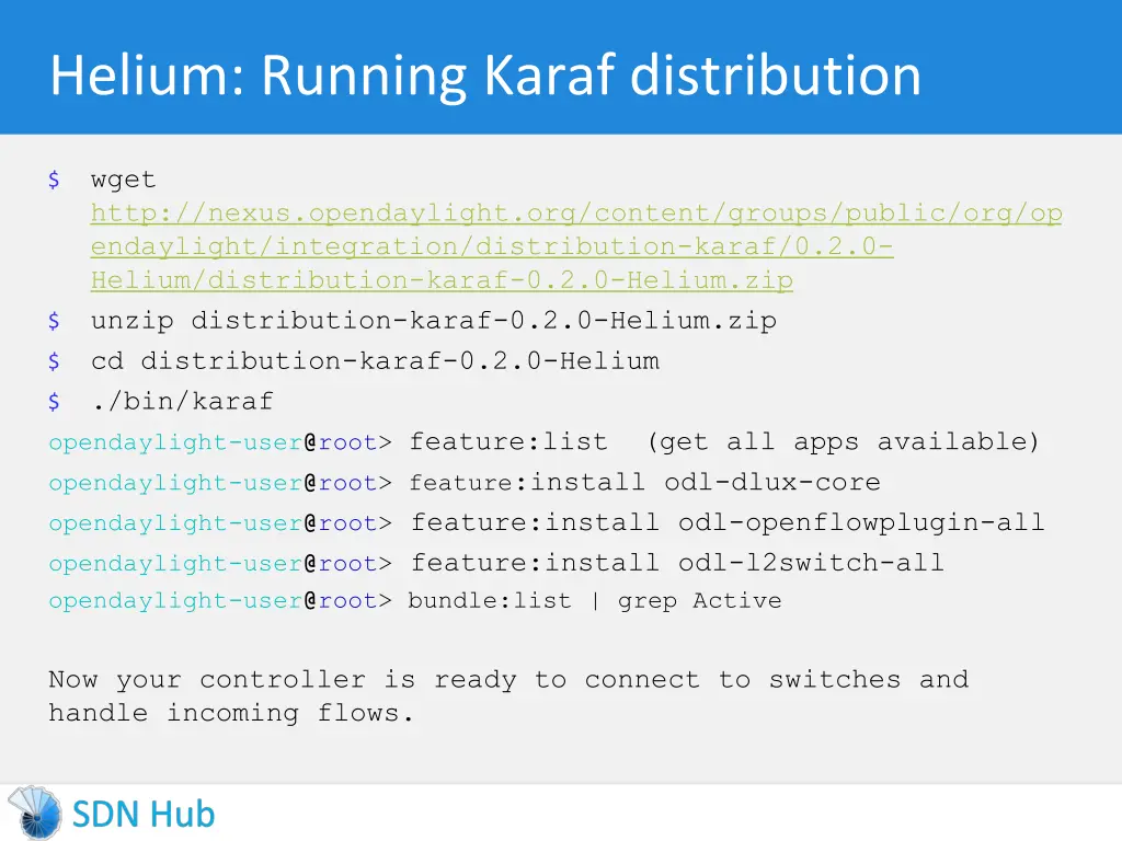 helium running karaf distribution