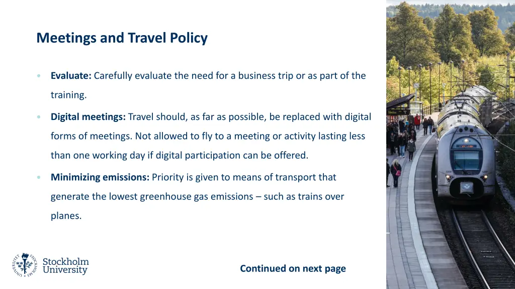 meetings and travel policy