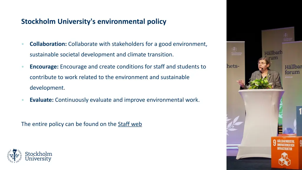 stockholm university s environmental policy 1