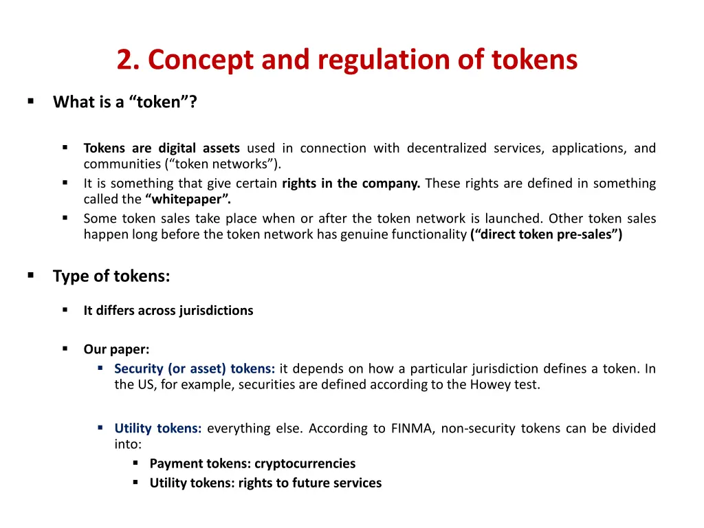 2 concept and regulation of tokens