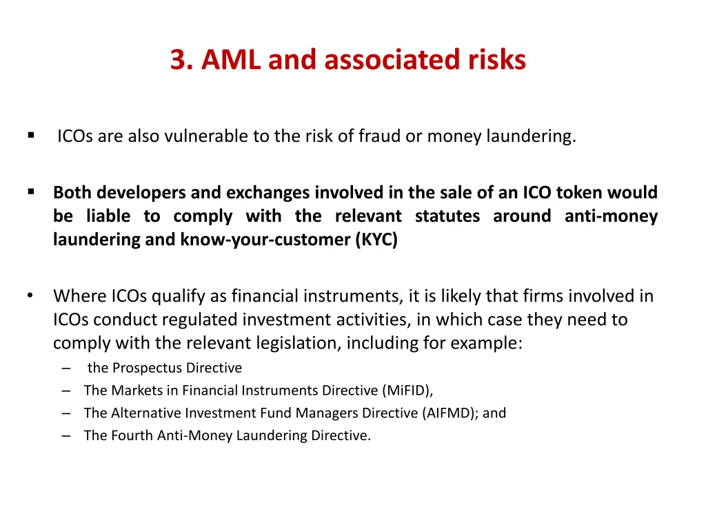 3 aml and associated risks