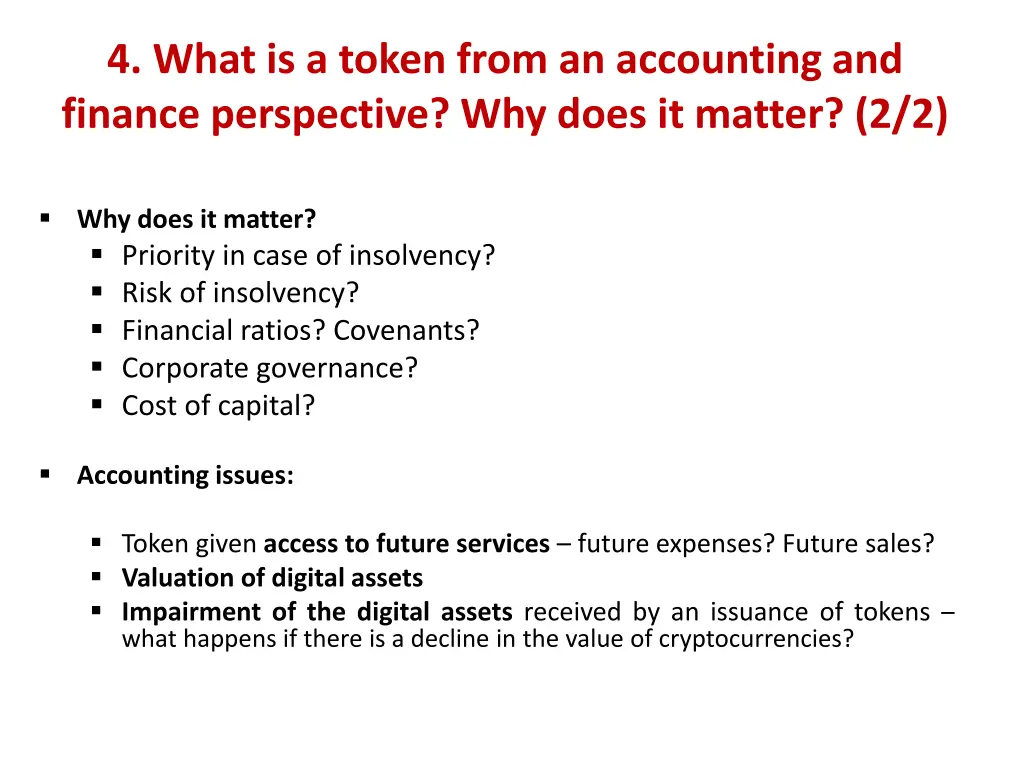 4 what is a token from an accounting and finance 1