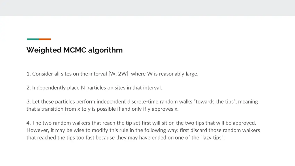 weighted mcmc algorithm