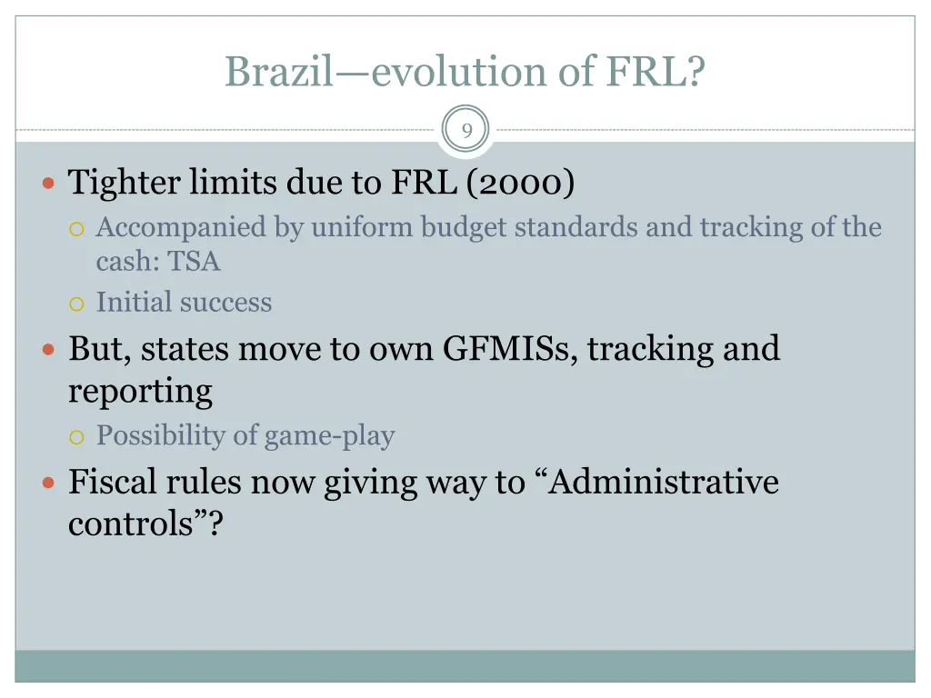 brazil evolution of frl