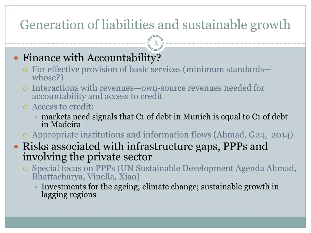 generation of liabilities and sustainable growth