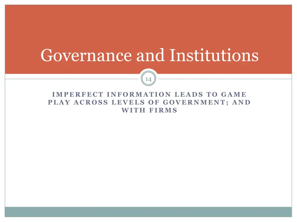 governance and institutions