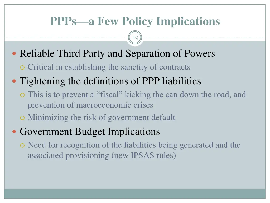 ppps a few policy implications