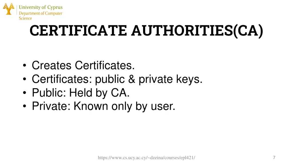 certificate authorities ca