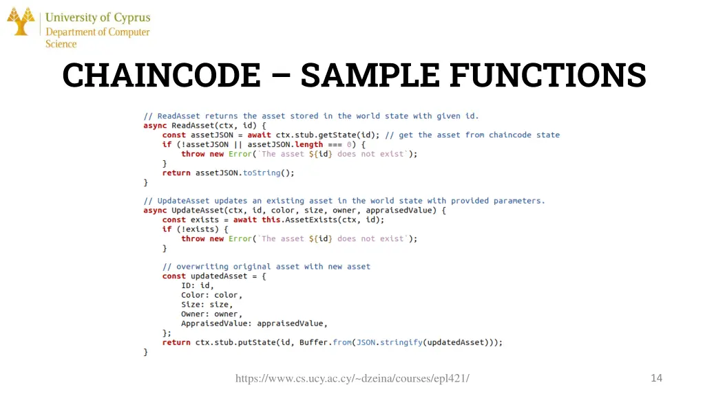 chaincode sample functions