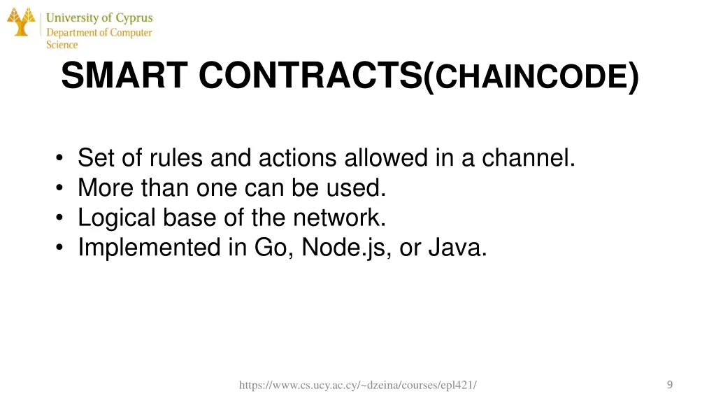 smart contracts chaincode