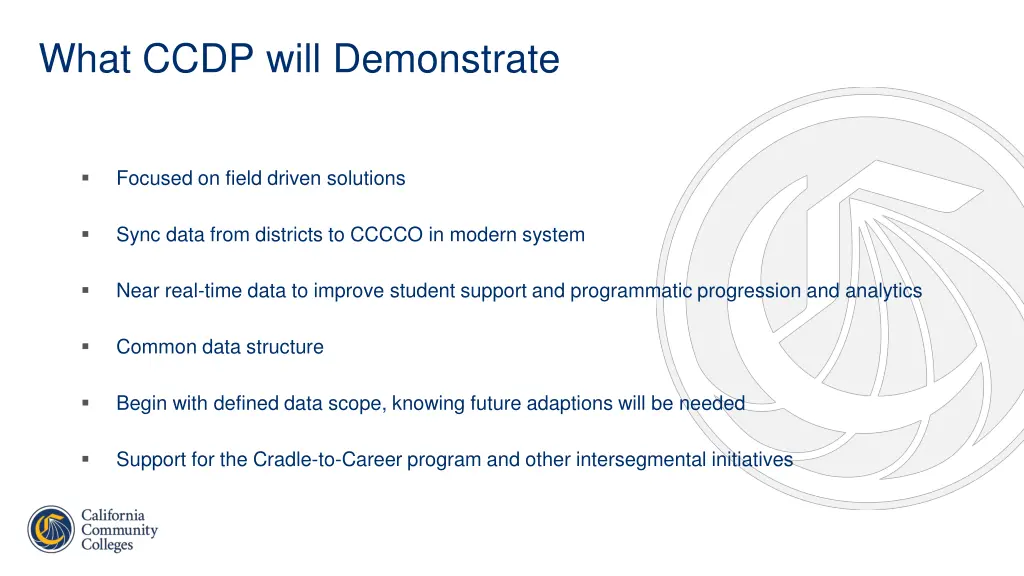 what ccdp will demonstrate