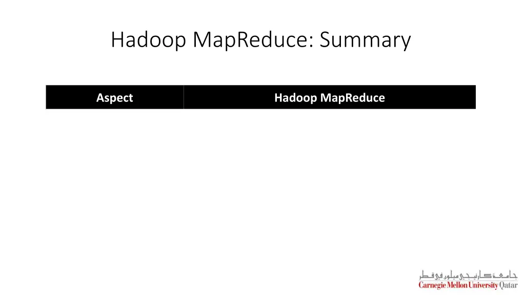 hadoop mapreduce summary