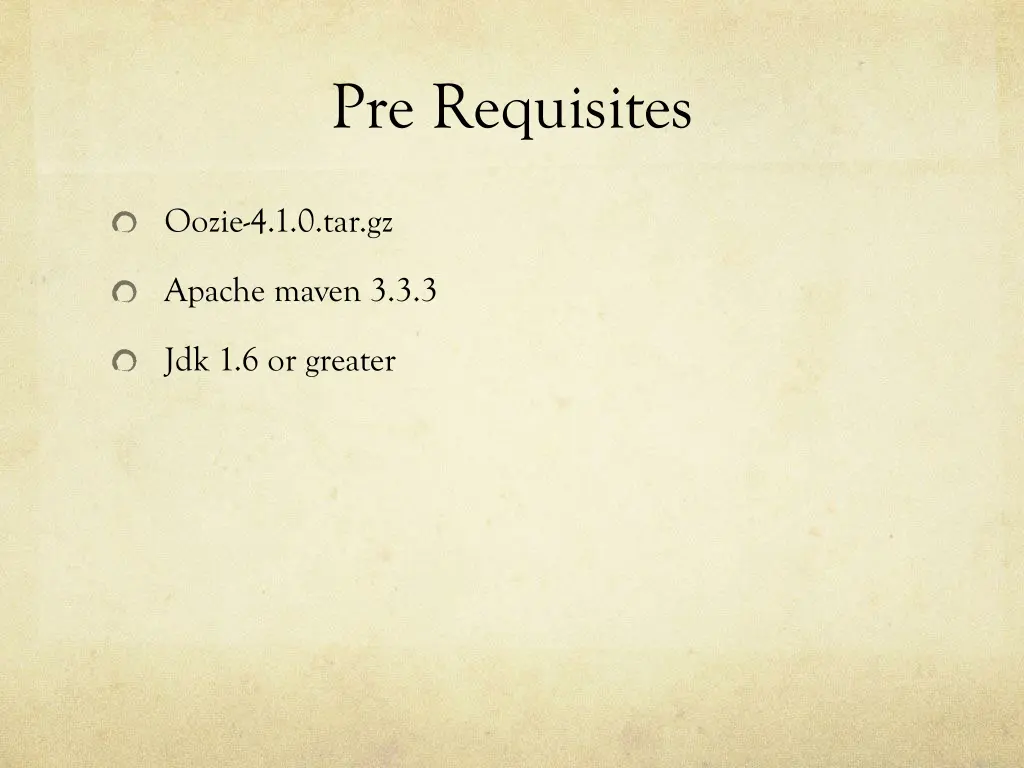 pre requisites