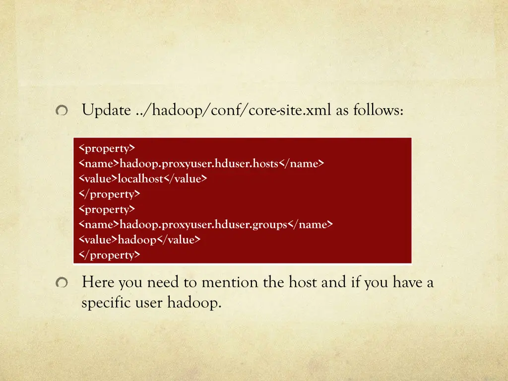 update hadoop conf core site xml as follows